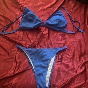 Blue Thong Bikini